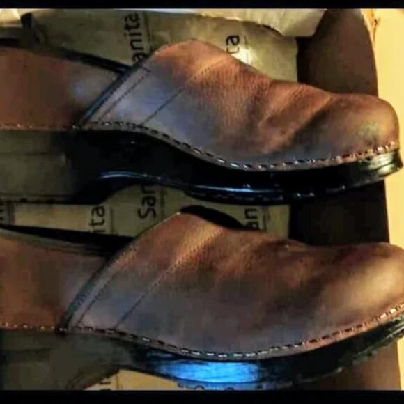 Sanita 41 Professional Oiled Brown Leather Clogs, EUC - Picture 3 of 5